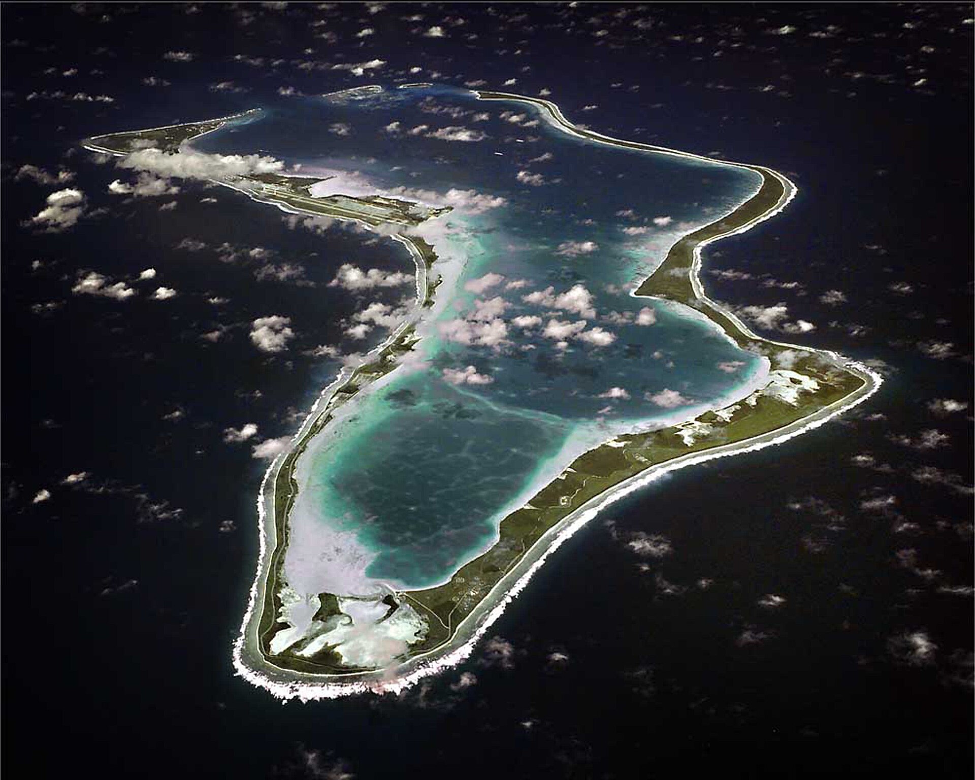 Diego Garcia atoll aerial view